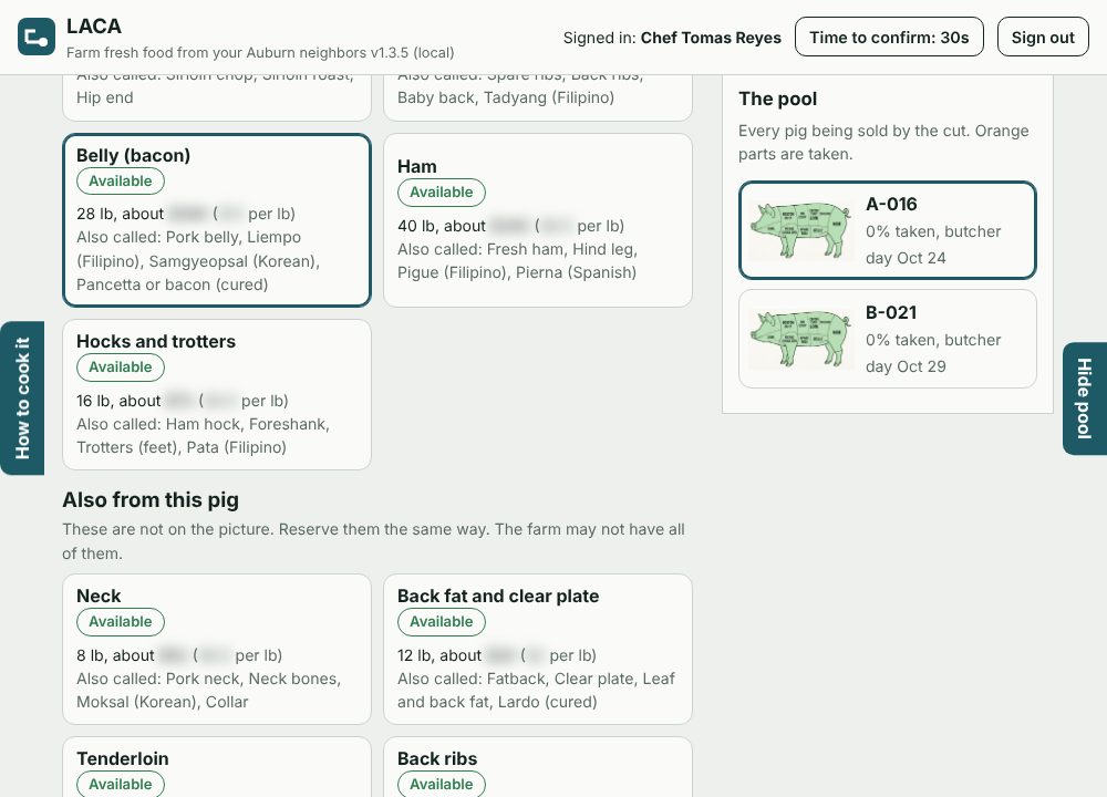 Pick cuts and see the market price beside ours